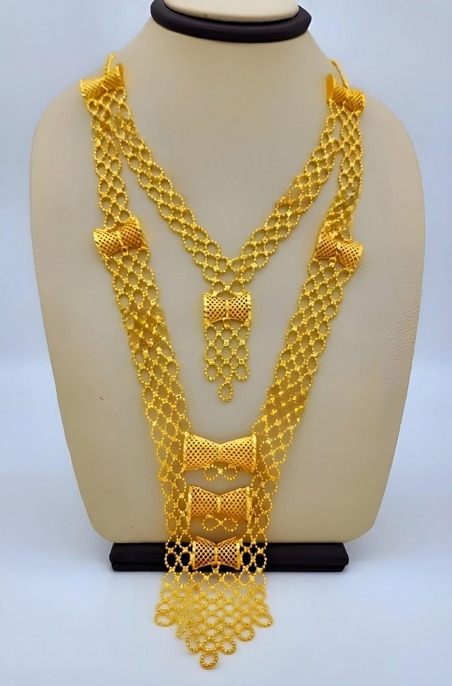 Gold-Plated Ethiopian Bridal Jewelry Set – Statement Necklace & Earrings