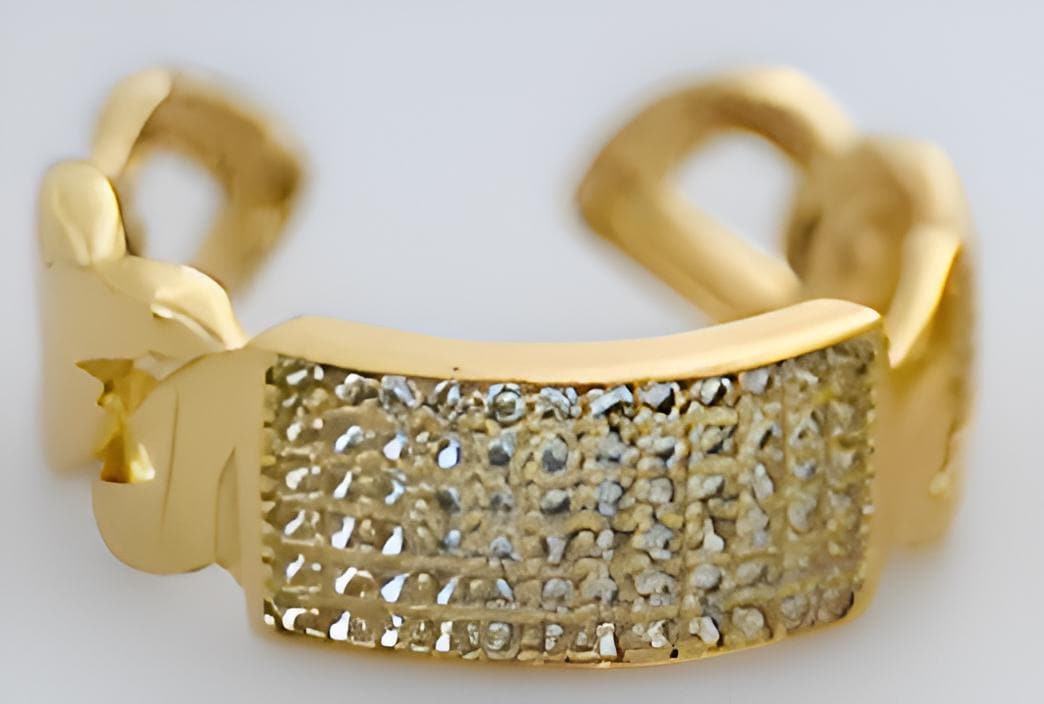 Gold-Plated Cuban Link Bracelet & Ring Set – Iced Out Hip Hop Jewelry
