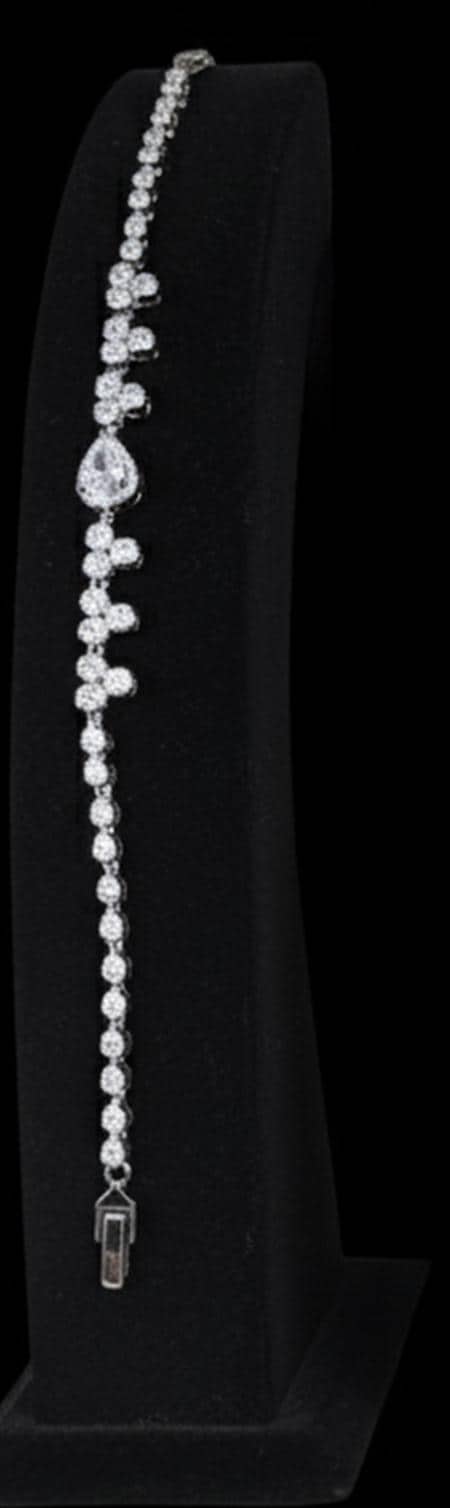 Luxury Silver Teardrop Jewelry Set Bridal Wedding Statement Gift