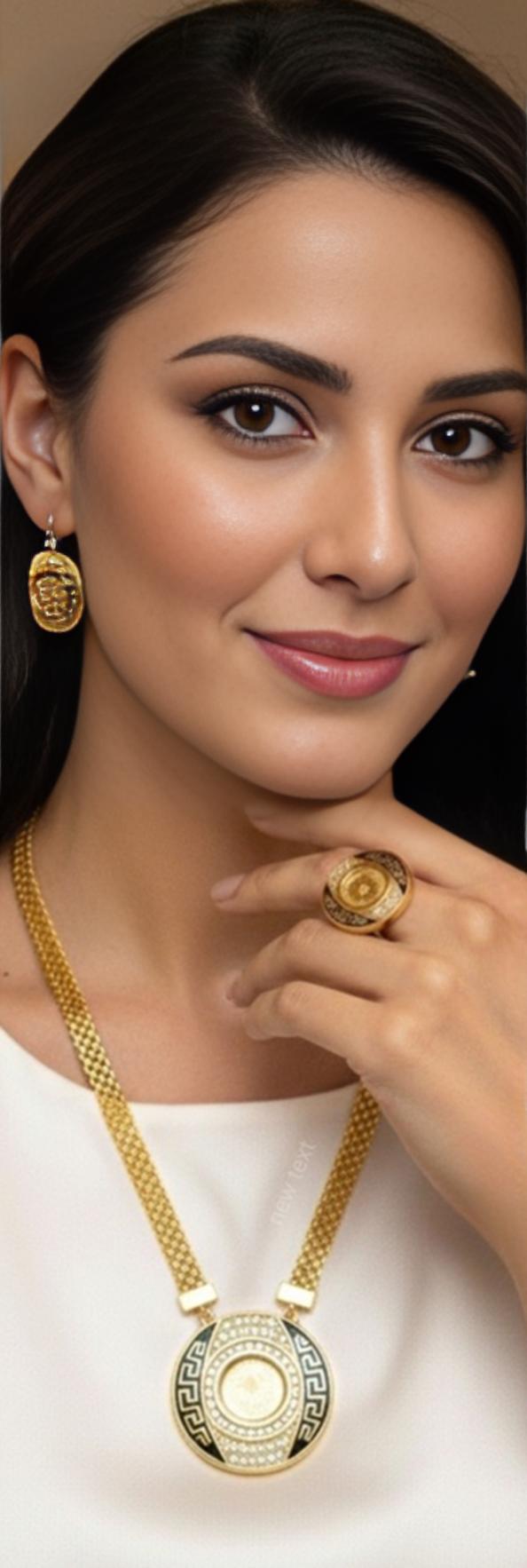 Luxury Gold Plated Greek Coin Jewelry Set
