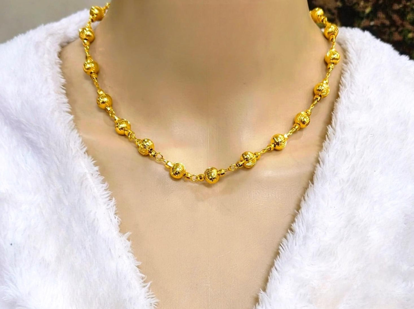 Luxury Gold Plated Beaded Jewelry Set Elegant
