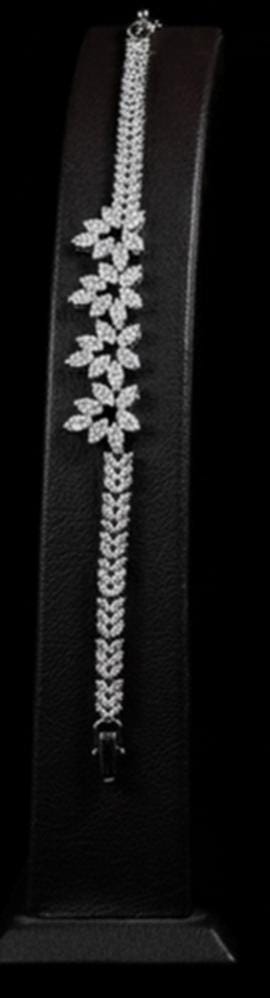 Luxury Silver Floral Jewelry Set Bridal Wedding Elegant Gift