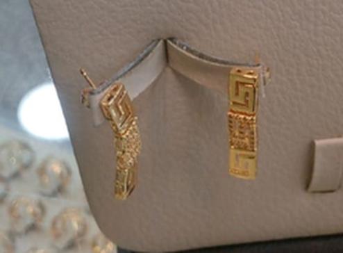 Luxurious Gold Plated Greek Key Jewelry Set • Elegant Meander Design
