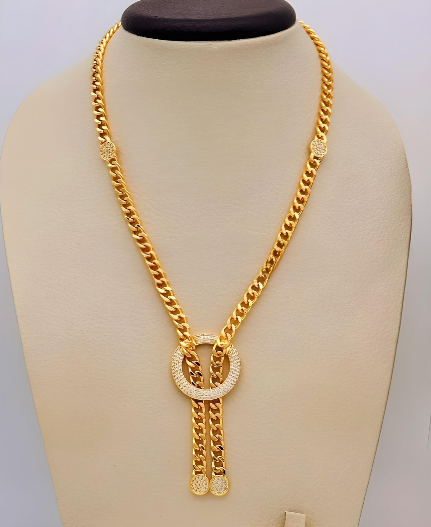 Gold-Plated Arabic Bridal Jewelry Set – Choker Necklace, Earrings, Bracelet & Ring