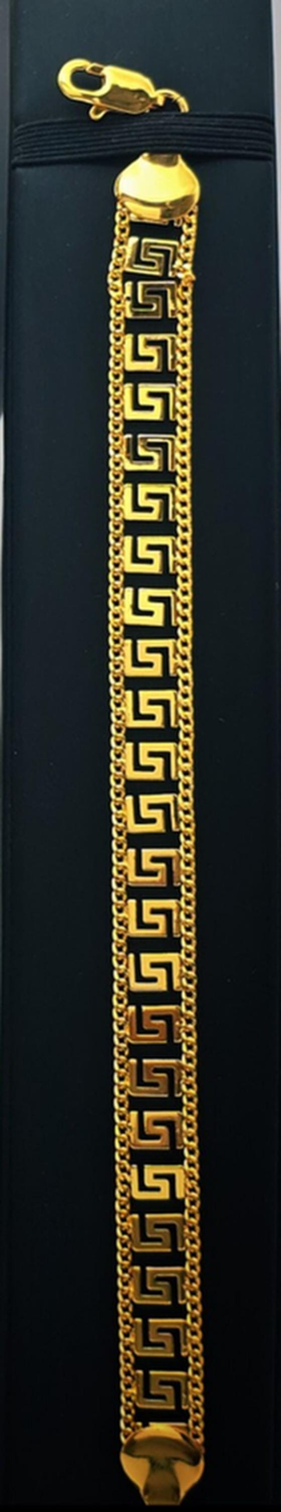 Gold Plated Greek Key Jewelry Set Necklace Bracelet Earrings
