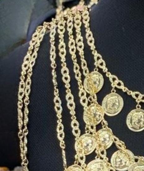 Gold Plated Coin Body Chain Festival Belly Dance Necklace