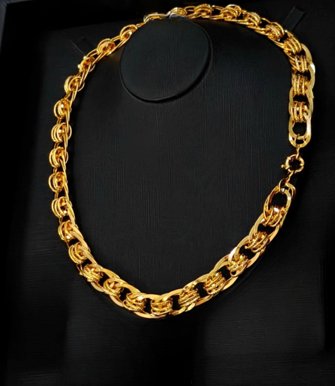 Luxury Gold Plated Cuban Chain Jewelry Set