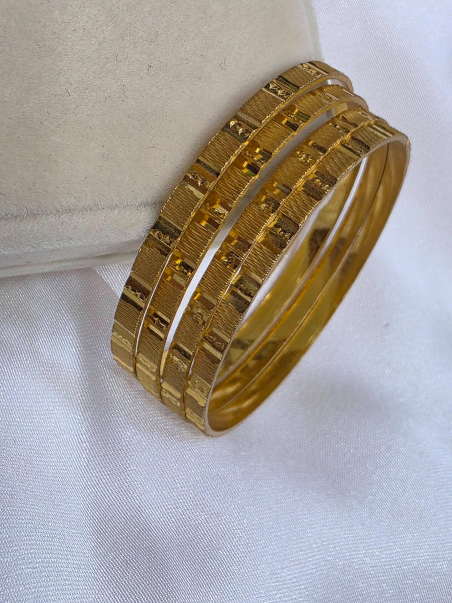 Luxury Gold Plated Bangle Set Stackable Bracelets