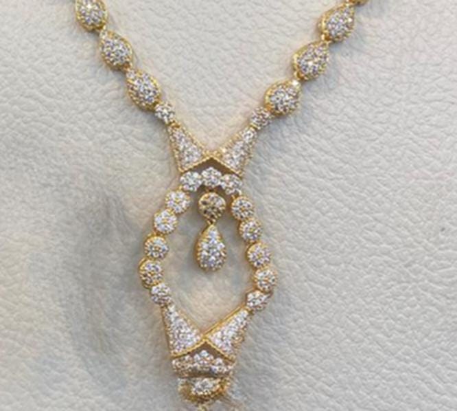 Gold Plated Bridal Jewelry Set Luxury Necklace Earrings Bracelet Ring Elegant