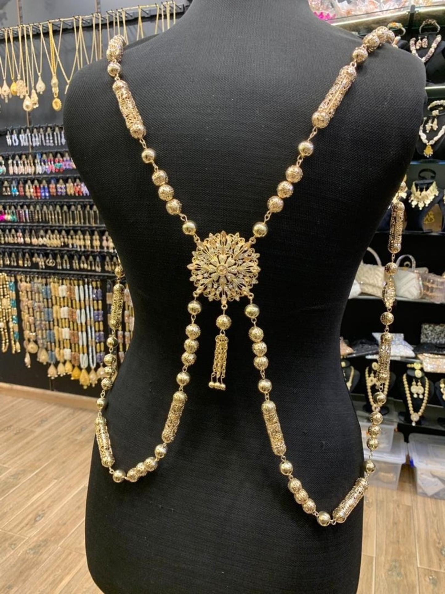 Gold Plated Coin Body Chain Festival Belly Dance Necklace