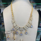 Gold Plated Bridal Jewelry Set Pear Drop Necklace Earrings Ring Luxury