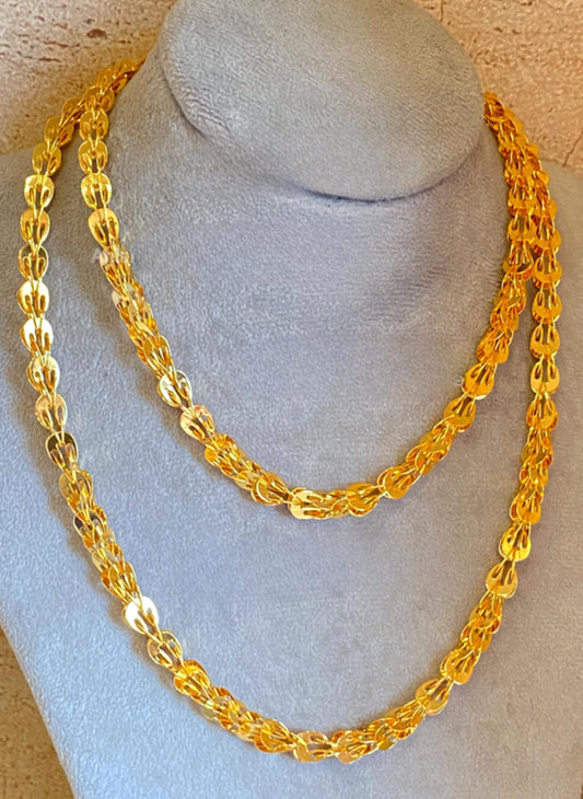 Gold-Plated Chain Necklace: 100cm " HALABY " Style Statement Jewelry