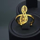 Gold Plated Filigree Jewelry Set Leaf Necklace Bracelet Earrings Ring