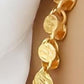 Ottoman Gold-Plated Coin Jewelry Set | Bridal Necklace, Earrings, Ring & Bracelet | Arabic Wedding Accessories