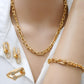 Gold-Plated Bridal Jewelry Set – Necklace, Earrings, Bracelet & Ring