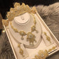 Gold Plated Bridal Crown Jewelry Set Hamsa Wedding Tiara