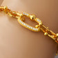 Elegant Gold-Plated Link Jewelry Set | Necklace, Bracelet & Earrings