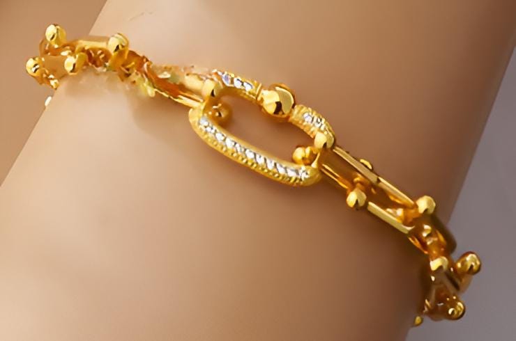 Elegant Gold-Plated Link Jewelry Set | Necklace, Bracelet & Earrings