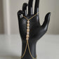 Luxury Silver Pear Drop Hand Harness • Sparkling Crystal Halo Slave Bracelet Ring