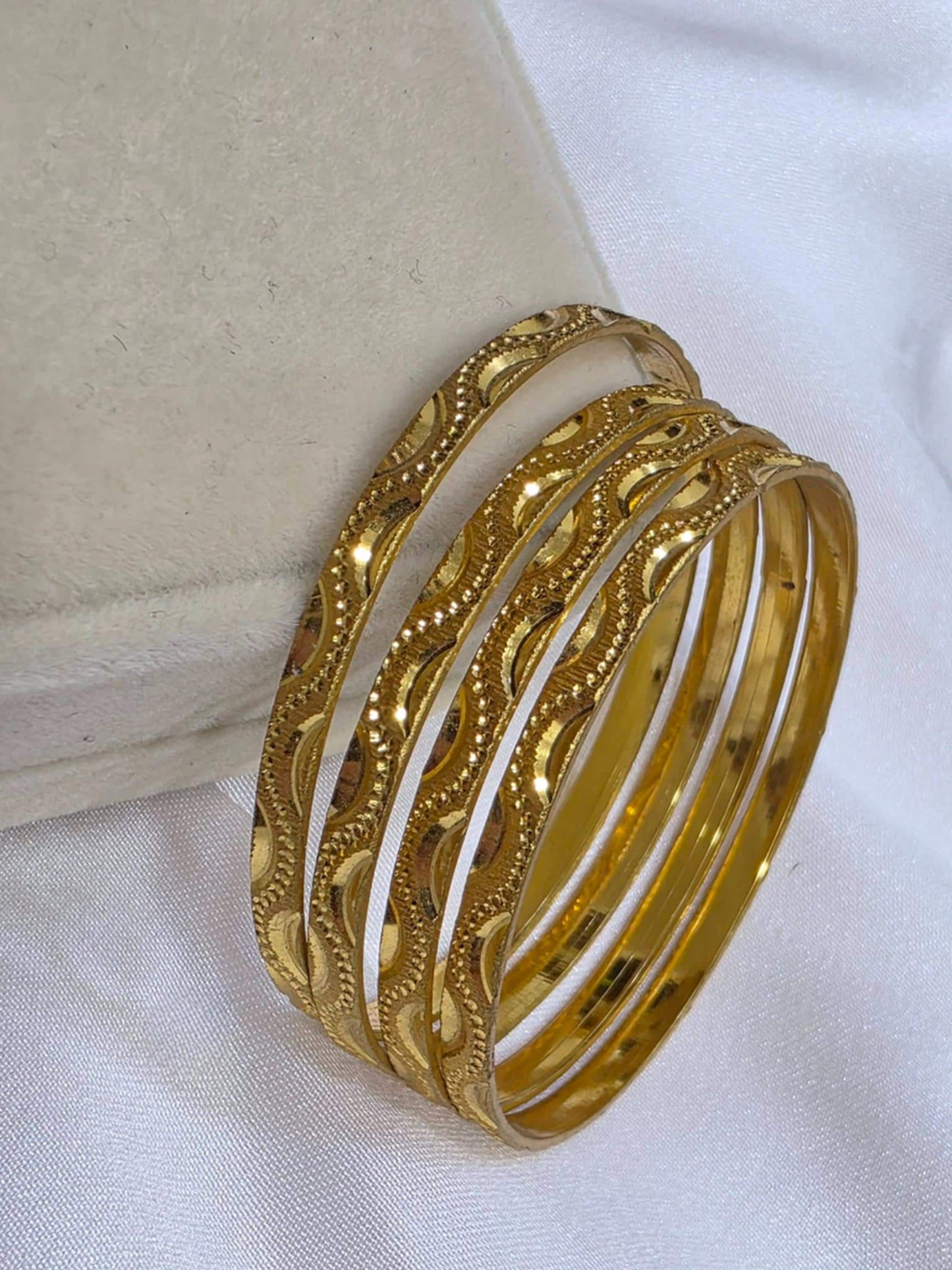 Luxury Gold Plated Bangle Set Stackable Bracelets