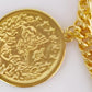 Gold-Plated Ottoman Coin Bracelet | Vintage Turkish Charm Jewelry | Adjustable Chain | Not Real Gold