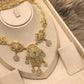 Gold Plated Bridal Crown Jewelry Set Hamsa Wedding Tiara