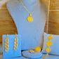 Gold-Plated Venetian Jewelry Set – 7-Piece Coin Necklace, Bracelet, Earrings & Rings