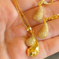 Gold-Plated Teardrop Jewelry Set – Sparkling Necklace & Earrings with Cubic Zirconia Stones