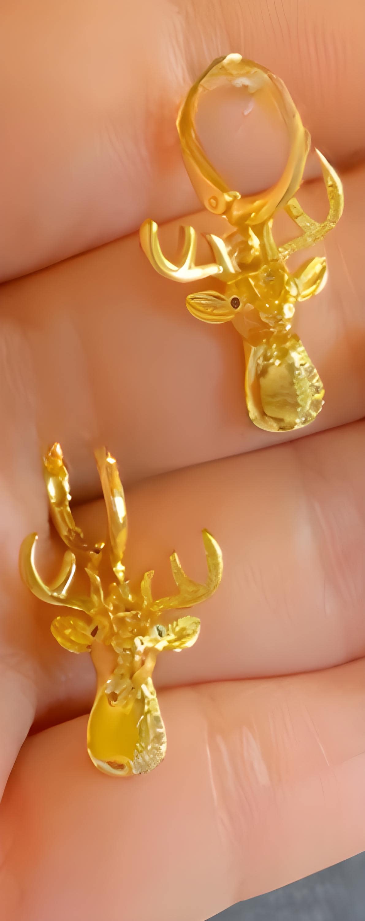 Gold-Plated Deer Jewelry Set – Animal Inspired Necklace, Earrings & Bracelet with CZ Stones