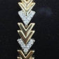 Elegant Two-Tone Chevron & Geometric Bracelet Set • Chic Sparkly Crystal Wristwear