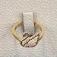 Gold Plated Swan Jewelry Set Crystal Necklace Earrings Ring Elegant Gift