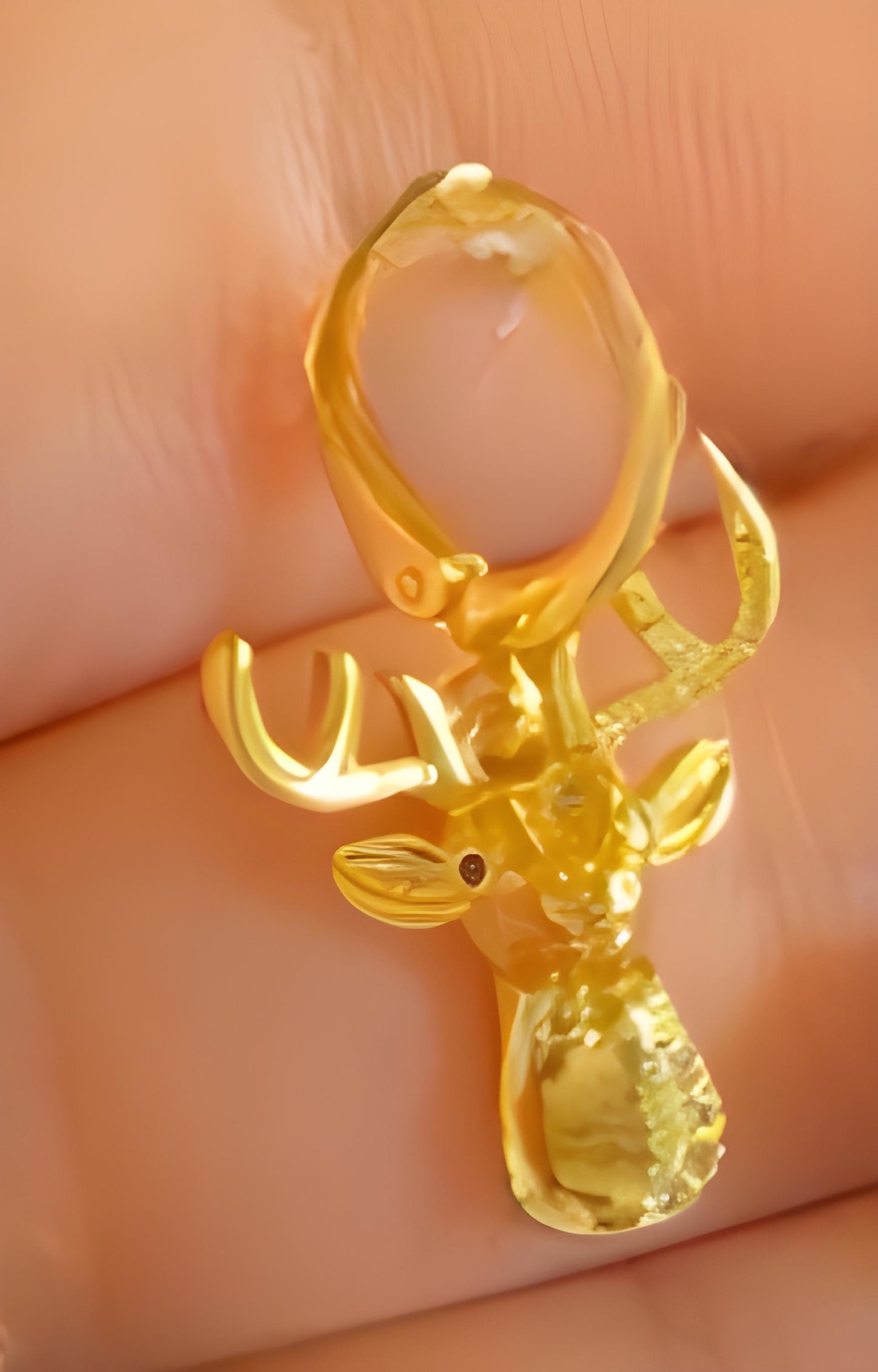 Gold-Plated Deer Jewelry Set – Animal Inspired Necklace, Earrings & Bracelet with CZ Stones