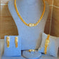 Gold Plated Jewelry Set: Monaco Necklace, Bracelet, Earrings & Ring