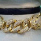 Gold Plated Panther Cuban Chain Jewelry Set Luxury Necklace Choker Earrings Ring