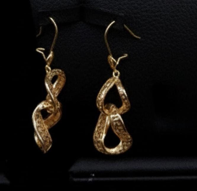 Luxury Gold Plated Chunky Link Jewelry Set • Textured Statement Necklace & Earrings