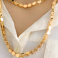 Gold-Plated Elegant Long Chain (حلبي) Necklace – 1 Meter – Luxurious Oval Links for Women