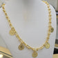 Gold Plated Coin Jewelry Set Chain Necklace Bracelet Earrings