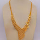 Gold-Plated Arabic Bridal Jewelry Set – 4-Piece Necklace, Earrings, Bracelet & Ring