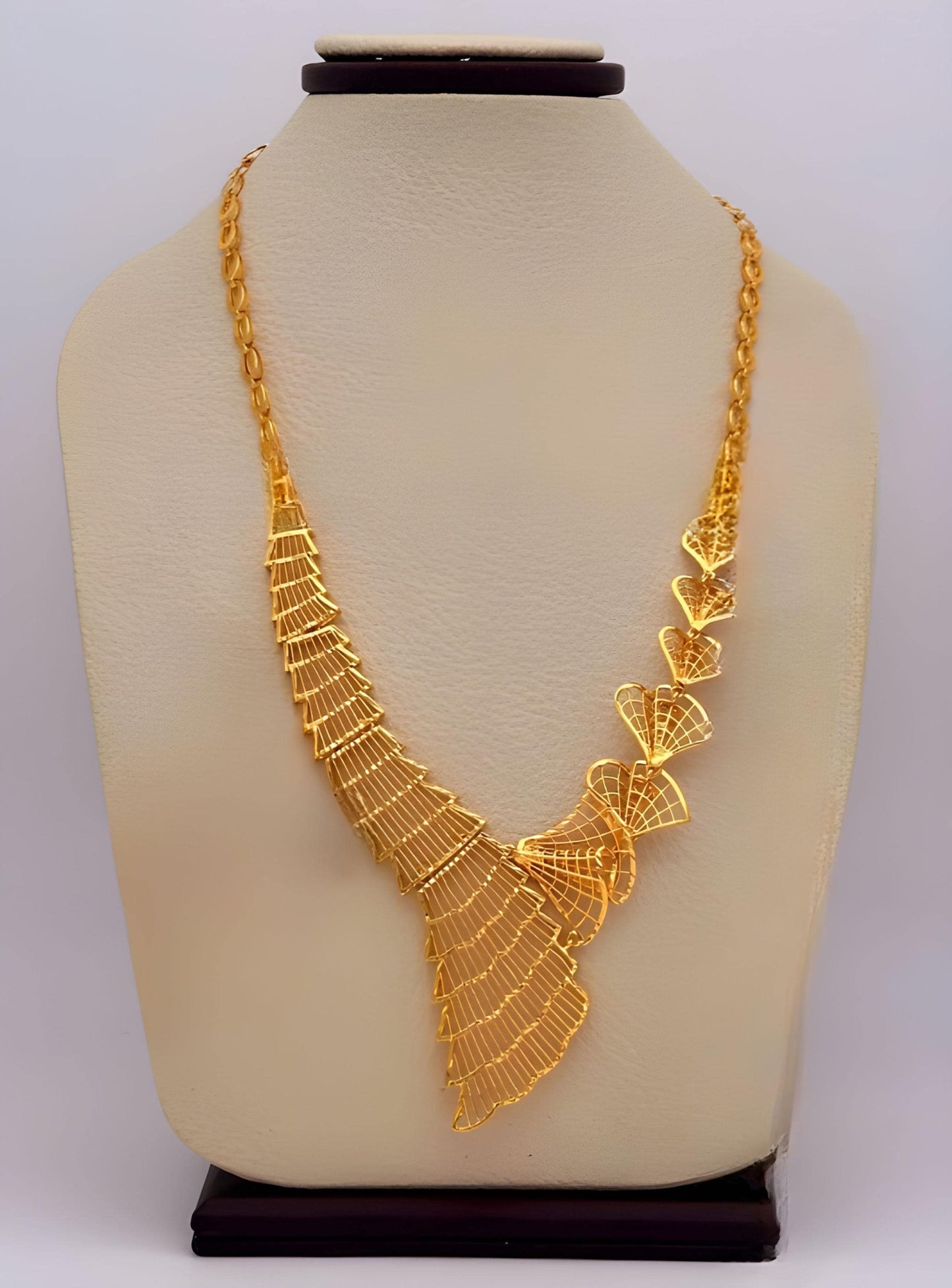 Gold-Plated Arabic Bridal Jewelry Set – 4-Piece Necklace, Earrings, Bracelet & Ring