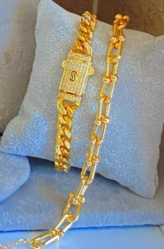 Gold Plated Jewelry Set: Monaco Necklace, Bracelet, Earrings & Ring