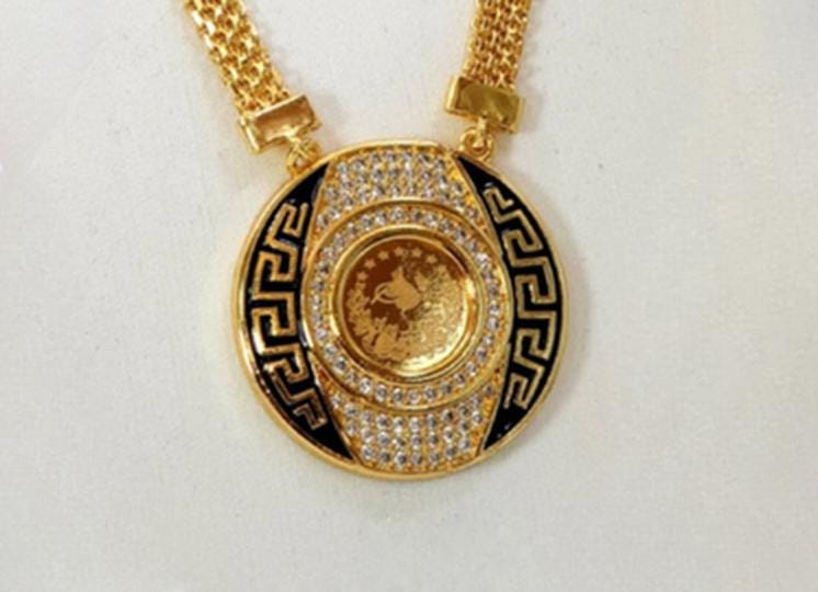 Luxury Gold Plated Greek Coin Jewelry Set