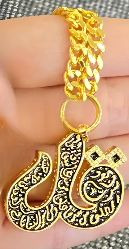 Gold-Plated Surah Al-Nas Necklace – Islamic Jewelry with Quran Engraving, 3 Colors