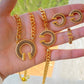 Gold-Plated Greek Key Jewelry Set – Necklace, Bracelet, Earrings & Ring – Elegant Statement Set for Women