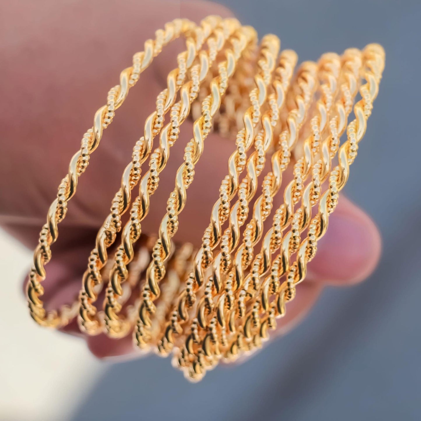 Luxury Gold Plated Stackable Bangles Set