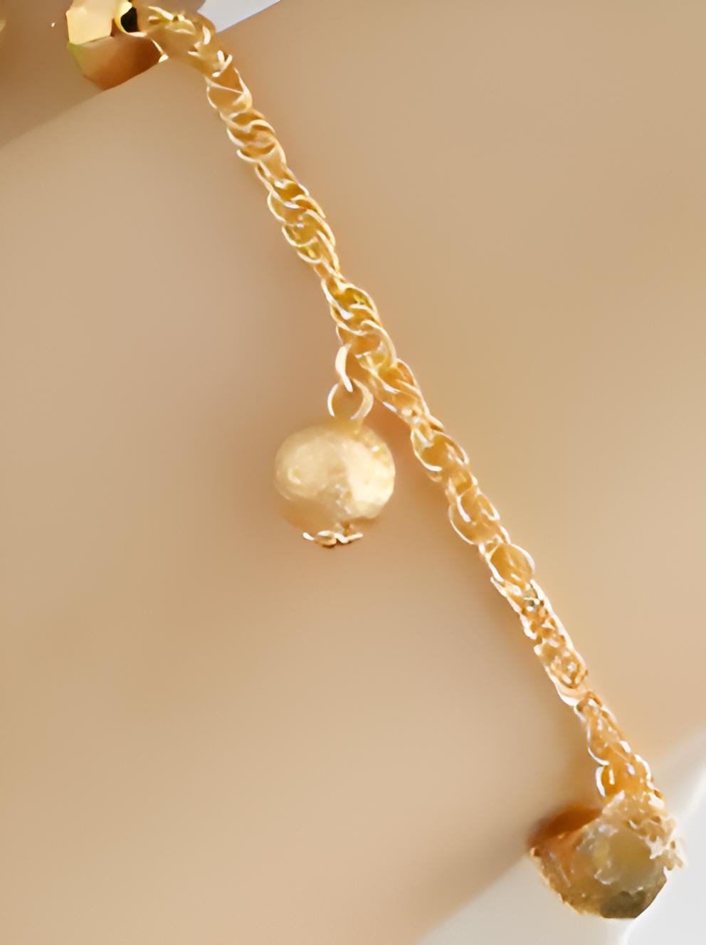 Elegant Gold Plated Beaded Jewelry Set | Bridal Necklace, Bracelet & Earrings | Dangling Charm Fashion Accessories