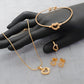 Gold-Plated Heart Jewelry Set – Necklace, Bracelet, Earrings & Ring