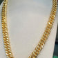 Gold Plated Cuban Chain Jewelry Set Necklace Bracelet Earrings Minimal Luxury