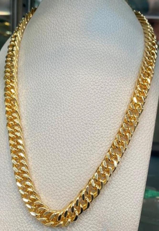 Gold Plated Cuban Chain Jewelry Set Necklace Bracelet Earrings Minimal Luxury