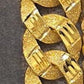 Luxury Gold Plated Chunky Chain Bracelet Textured Link Jewelry