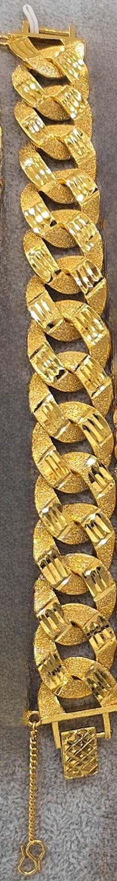 Luxury Gold Plated Chunky Chain Bracelet Textured Link Jewelry